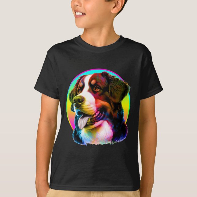 T-SHIRT CHIEN COOL COULEURS ARC-EN-CIEL (Devant)