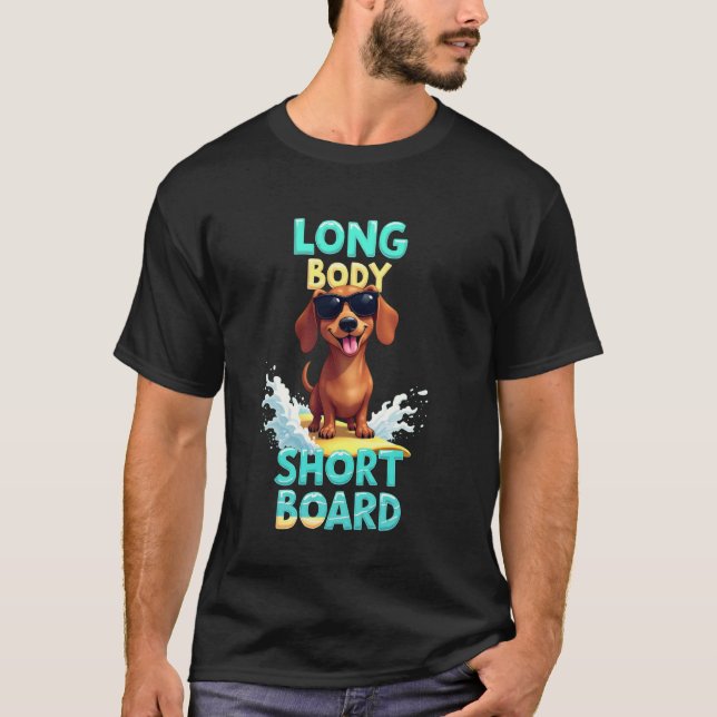 T-shirt Chien cool de Dachshund surfeur (Devant)