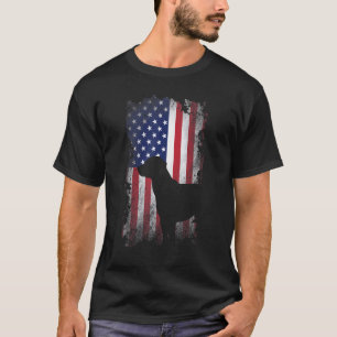 T-shirt Chien Cool du drapeau américain du labo noir patri