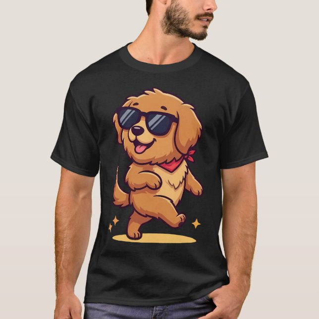 T-shirt Chien cool en lunettes de soleil (Devant)