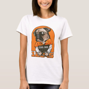 T-shirt Chien cool   Illustration de chien amusant et curi