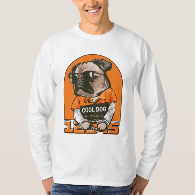 T-shirt Chien cool | Illustration de chien amusant et curi (Devant)