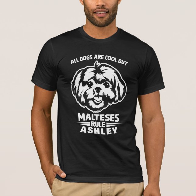 T-shirt Chien cool maltais de règle (Devant)
