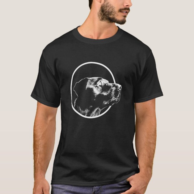 T-shirt Chien cool Noir mignon Labrador Retriever Animal (Devant)