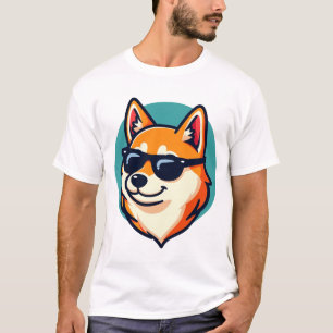 T-shirt Chien Cool Portant des Lunettes de Soleil Masco de