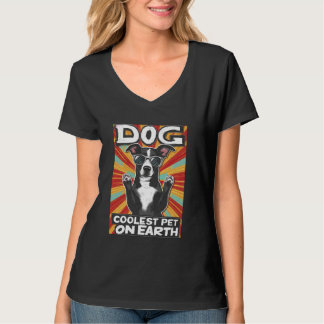 T-shirt Chien Coolest Animaux Sur Terre Retro Lunettes de 
