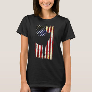 T-shirt Chien Coréen Silhouette Drapeau Américain 4e De J