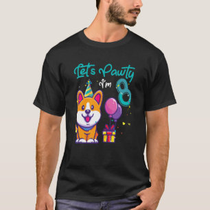 T-shirt Chien Corgi âgé de 8 ans  8ème anniversaire Faison