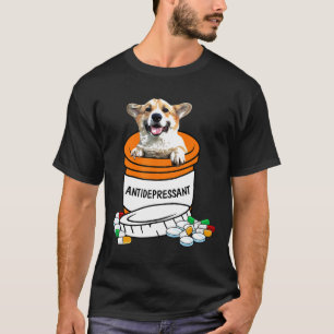 T-shirt Chien Corgi Antidépresseur