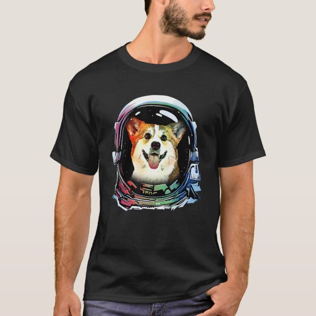 T-shirt Chien Corgi Astronaute Chien (Devant)