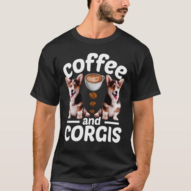 T-shirt Chien Corgi Café Et Corgi (Devant)