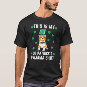 T-shirt Chien Corgi Chanceux Saint-Patrick Trèfle Irlandai