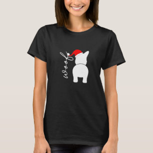 T-shirt Chien Corgi Gallois Avec Chapeau De Noël De Père N