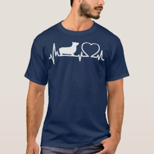 T-shirt Chien Corgi Heartbeat Funny Corgi Amoureux des chi