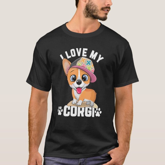 T-shirt Chien Corgi J'aime Mon Corgi (Devant)