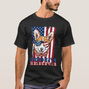 T-shirt Chien Corgi Merica Drapeau Américain T 4 Juillet C