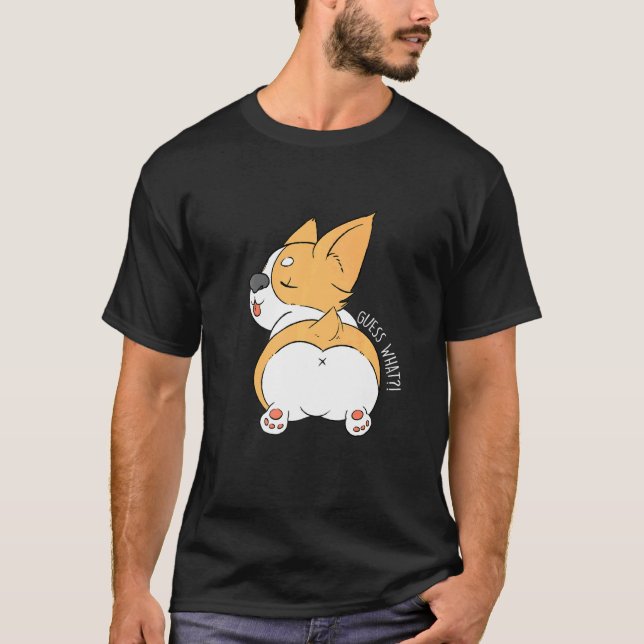 T-shirt Chien Corgi Mignon Derrière Corgi (Devant)