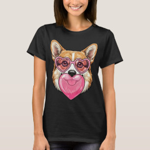 T-shirt Chien Corgi Mignon Drôle Bulle de Chewing-Gum en F