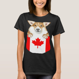T-shirt Chien Corgi Pembroke Gallois au Drapeau du Canada