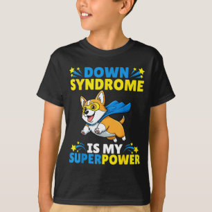T-shirt Chien Corgi Super-héros Syndrome de Down est mon s