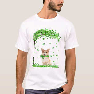T-shirt Chien Corgi Trèfle Shamrock Vert Irlandais Saint-P