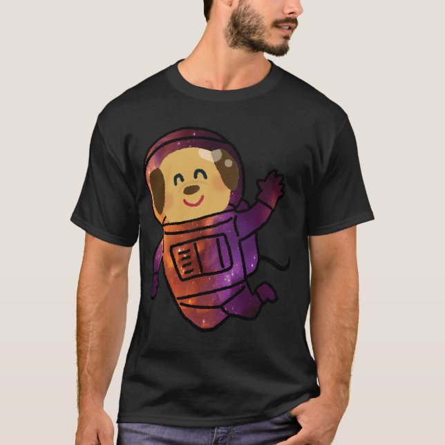 T-shirt chien coupé dans l'espace  (Devant)