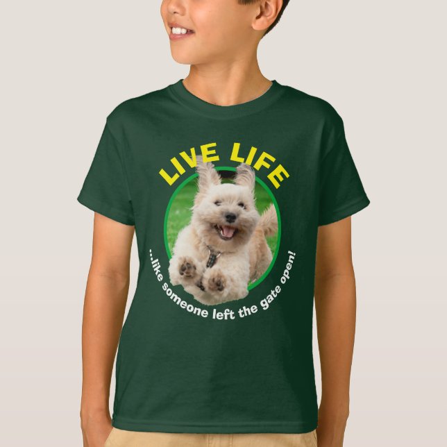 T-shirt Chien Courant Dans Le Jardin (Devant)