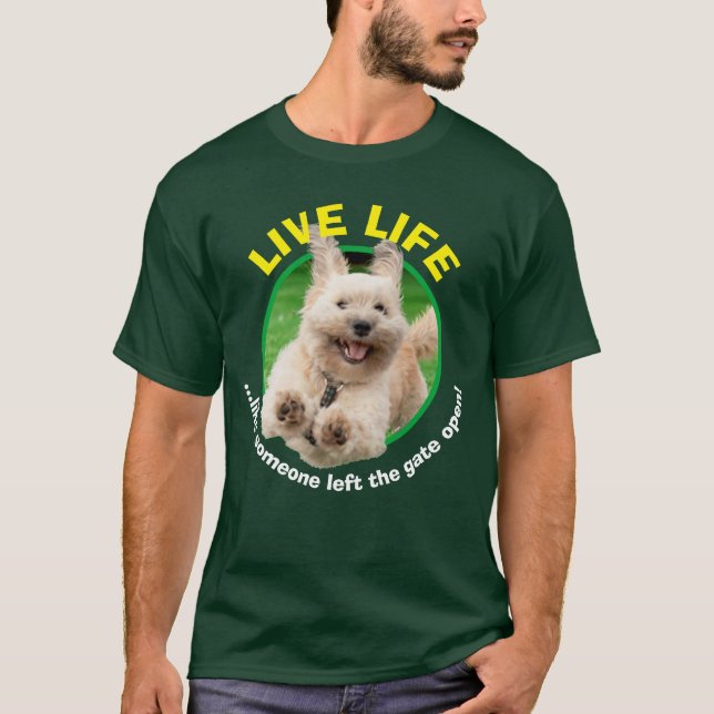 T-shirt Chien Courant Dans Le Jardin (Devant)