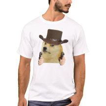 Chien Cowboy Drôle Mème Doge Tenant des Armes Mème