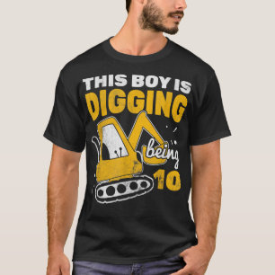 T-shirt Chien creuser 10 Camion Construction Excavateur