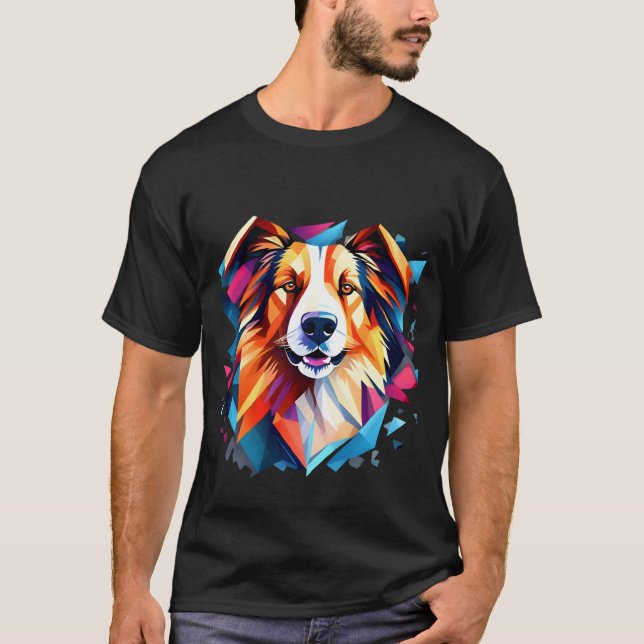 T-shirt Chien Cubism Art Style (Devant)