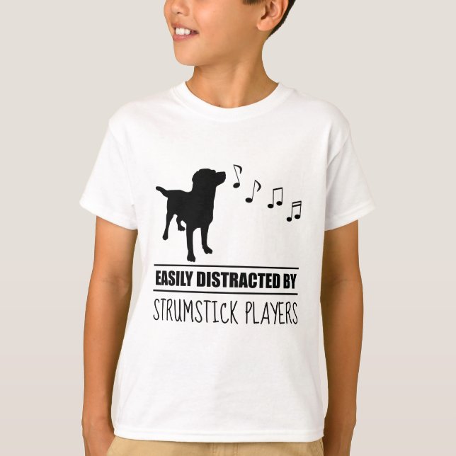 T-shirt Chien curieux distrait par les joueurs de strumsti (Devant)
