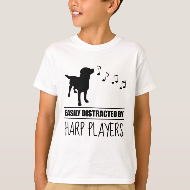 T-shirt Chien curieux facilement distrait par les joueurs  (Devant)