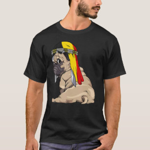 T-shirt Chien Cute Carlin Retro Belgique Flag Pride