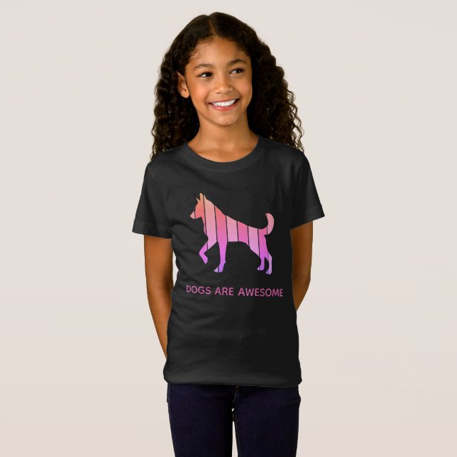 T-Shirt Chien - Cute Pet Pop Art, Animal Abstrait Rose (Devant entier)