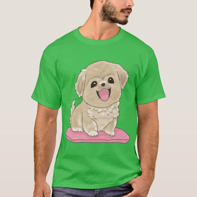 T-shirt Chien Cuteibetan Spaniel sur garçon oreiller (Devant)