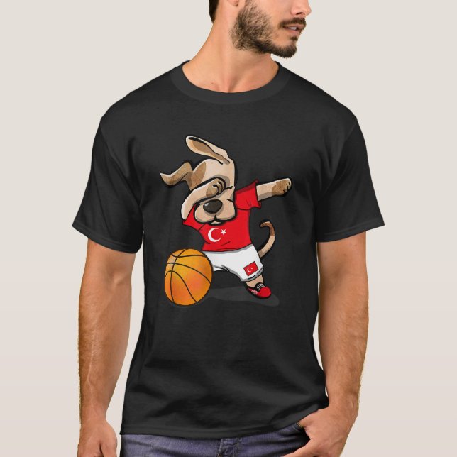 T-shirt Chien Dabbing Basket Turquie Jersey Bball turc (Devant)