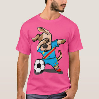 T-shirt Chien Dabbing Dr Congo Soccer Jersey Chemise congo