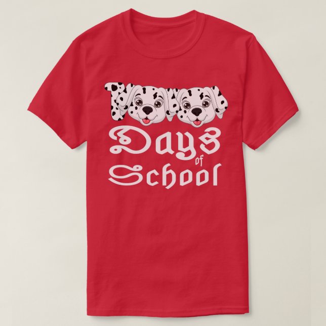 T-shirt Chien Dalmate 100 Jours D'École Thé Chien Dalmatie (Design devant)