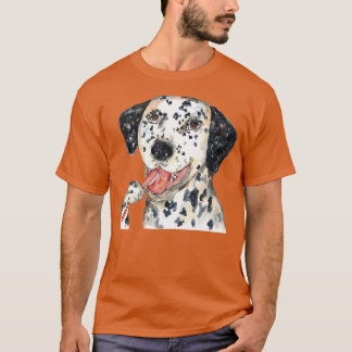 T-shirt Chien Dalmatien brossant dents bain aquarelle