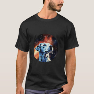 T-shirt Chien Dalmatien Dans Les Étoiles Spatiales Et Gala