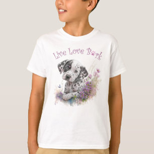 T-shirt Chien Dalmatien Floral Mignon