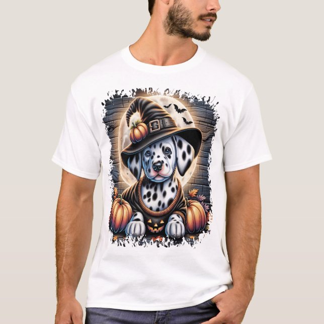 T-shirt Chien Dalmatien Halloween (Devant)
