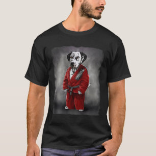 T-shirt Chien Dalmatien Judo Karate Master En Judogi Rouge