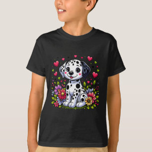 T-shirt Chien Dalmatien Mignon Avec Des Coeurs Dalmatien S
