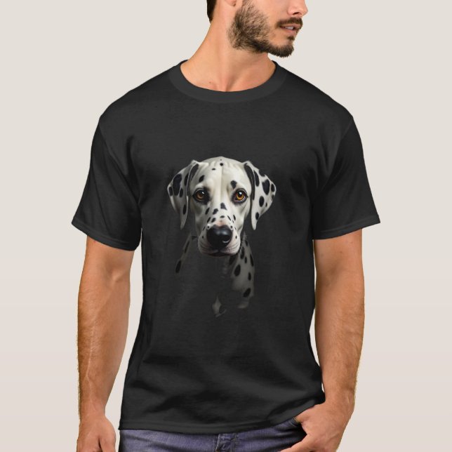 T-shirt Chien Dalmatien Noir Visage Dalmatien (Devant)