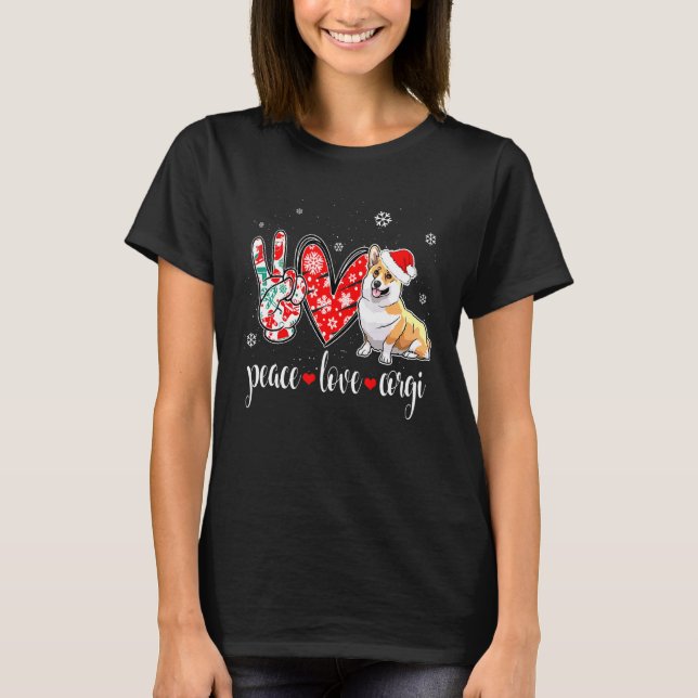 T-shirt Chien d'amour de paix Corgi (Devant)