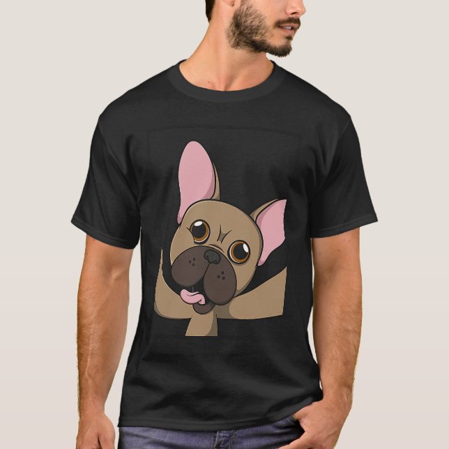 T-shirt Chien d'animal Selfie de Bulldog français pour le  (Devant)