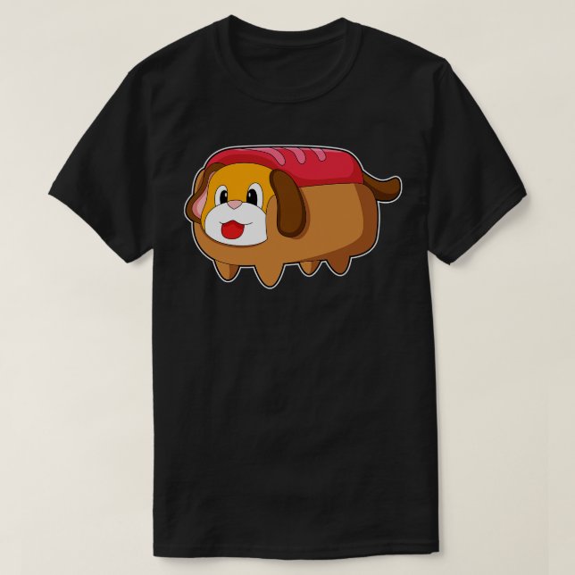 T-shirt Chien dans Hotdog (Design devant)