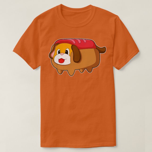 T-shirt Chien dans Hotdog (Design devant)
